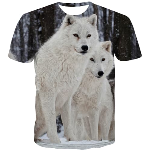 Animal T-shirt Men Wolf Shirt Print Lovely T-shirts 3d Funny Tshirts Novelty Harajuku T-shirts Graphic Short Sleeve summer - KYKU
