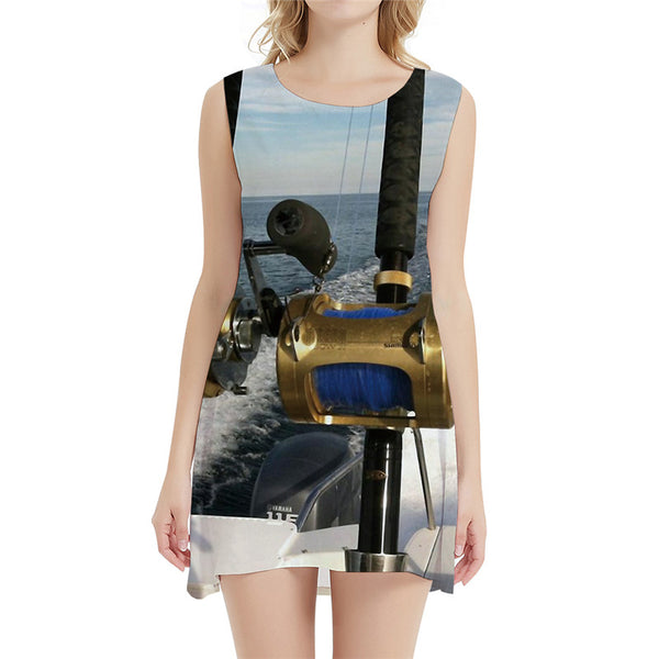 Fish Dress Women Fisherman Vestido Sexy Fishinger 3d Print Tracksuits Boho Metal Ladies Dresses Womens Clothing Tassel