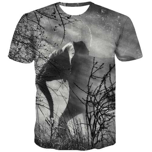 Animal T shirts Men Elephant T-shirts Graphic Harajuku Tshirt Printed Hip Hop Tshirts Novelty Forest Tshirts Cool Short Sleeve - KYKU