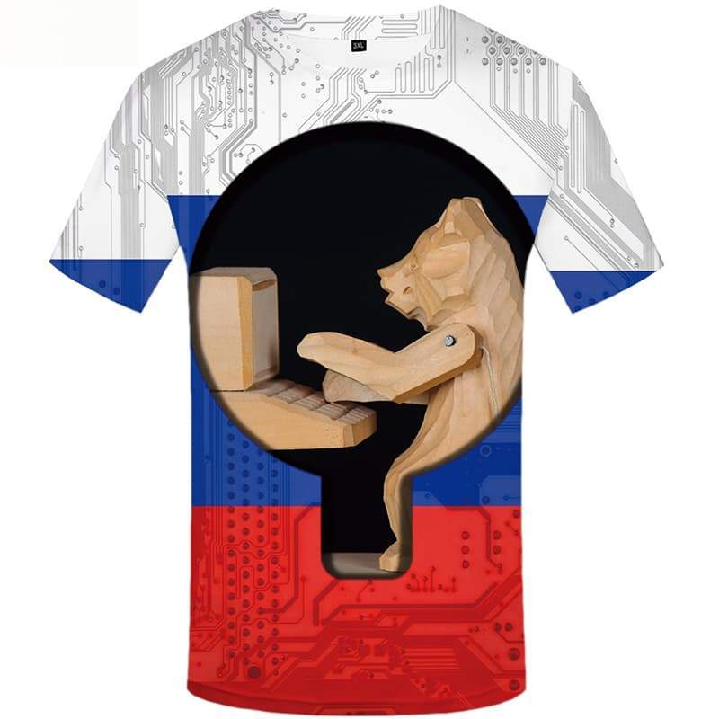 Bear T shirts Men Military Tshirts Casual Russia T-shirts 3d Short Sleeve - KYKU