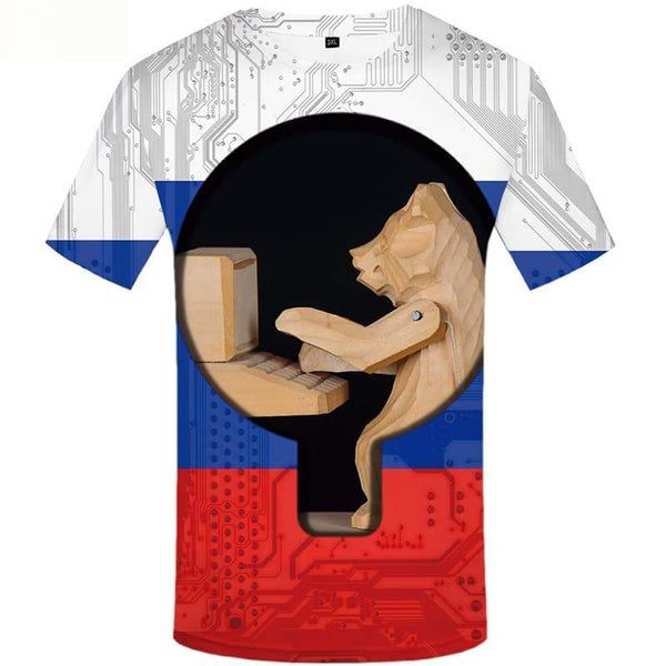 Bear T shirts Men Military Tshirts Casual Russia T-shirts 3d Short Sleeve - KYKU