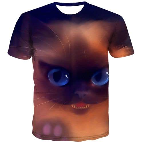 Cat T shirts Men Abstract T-shirts Graphic Galaxy Tshirt Printed Lovely T-shirts 3d Animal Tshirts Novelty Short Sleeve Fashion - KYKU