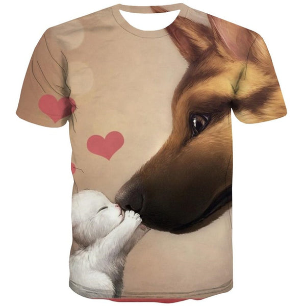 
dog shirt Puppy Cute Pets tee shirt big Smart dogs Cool art costume men
                