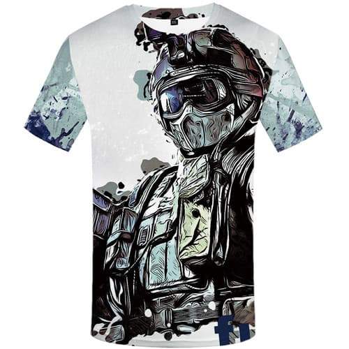Rainbow T shirts Men Graffiti Tshirts Cool Game Tshirt Anime War Tshirts Casual Military Tshirt Printed Short Sleeve Full Print - KYKU