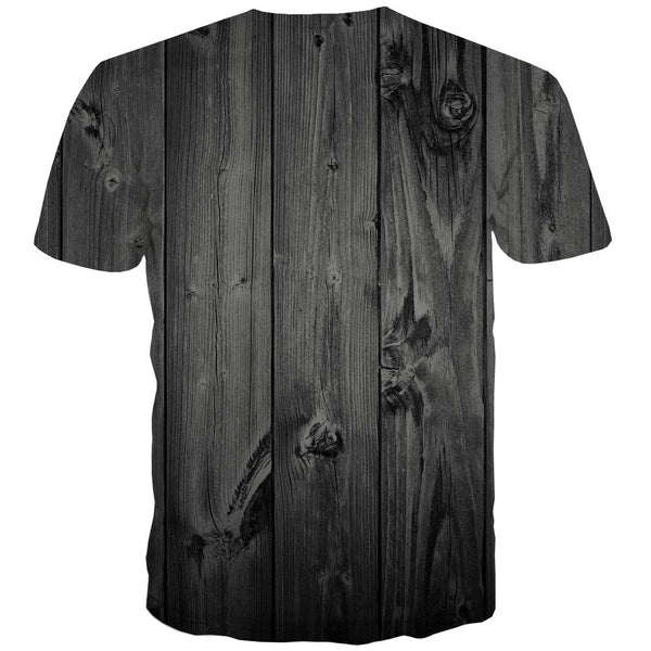 
black wood grain t shirt special texture Casual shirt 3D men Cool different art costume
                
