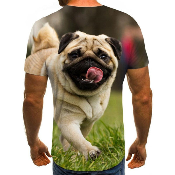 
Pug dog tshirts Casual Puppy Cute animal male big Smart dogs Cool art costume
                