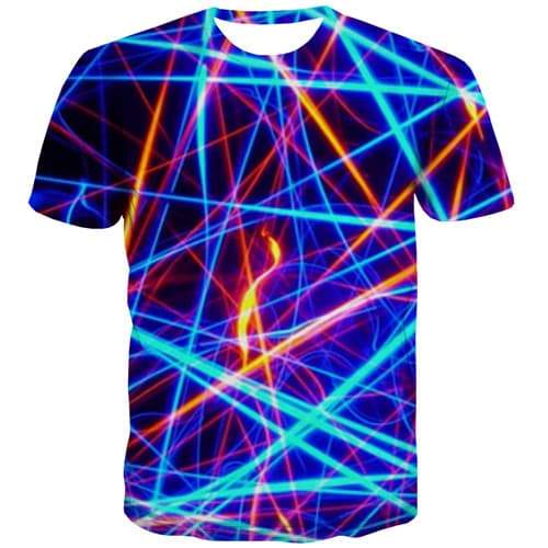 Psychedelic T shirts Men Geometric T-shirts 3d Flame Tshirt Printed Galaxy Space T-shirts Graphic Harajuku Shirt Print - KYKU