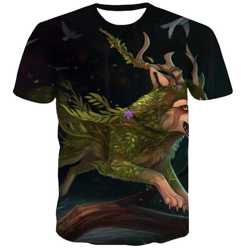 Deer T shirts Men Animal T-shirts Graphic Christmas T shirts Funny Hip Hop Tshirt Anime Plant Tshirts Casual Short Sleeve - KYKU