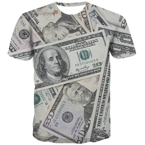Dollar T shirts Men Money T-shirts Graphic United States Tshirt Printed Harajuku Tshirts Novelty Vintage T-shirts 3d - KYKU