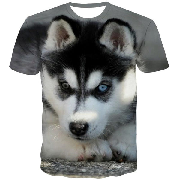 
shirts Husky dog Puppy Cute Pets Hip hop tshirt 3D art costume Casual men big Smart Husky dogs
                