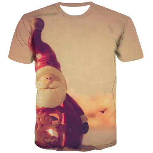 Santa Claus T shirts Men Christmas T-shirts 3d Anime Tshirt Printed Funny Tshirts Casual Short Sleeve Punk Rock Men/women Tee - KYKU