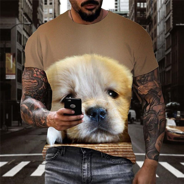 
Golden Retriever dog shirt Novelty 3D shirt Puppy Cute Pets big Smart dogs Cool art costume man
                