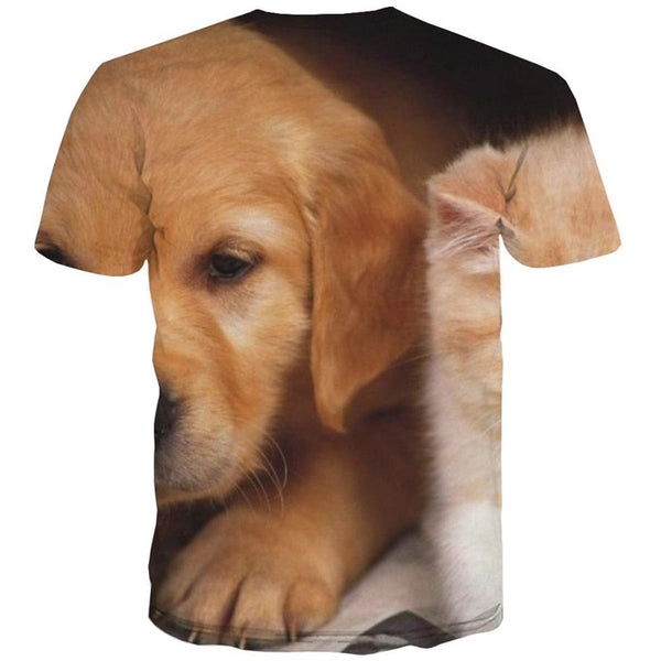 
tshirt animal docile pets Funny 3D t shirt Casual men cat and dog art costume
                