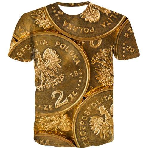 Money T-shirt Men Metal Tshirts Novelty Poland T shirts Funny Animal T-shirts 3d Harajuku Tshirts Casual Short Sleeve Full Print - KYKU