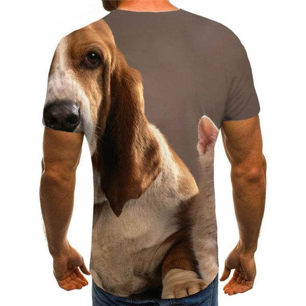 
tshirt animal docile pets Novelty 3D shirt Cool men cat and dog art costume
                