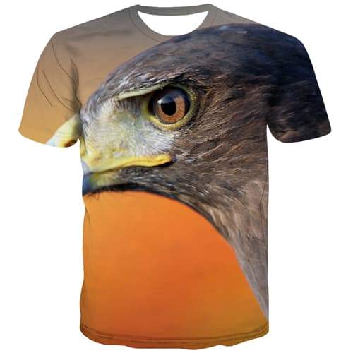 Animal T-shirt Men Bird Shirt Print Feather T-shirts 3d Street T shirts Funny Harajuku T-shirts Graphic Short Sleeve T shirts - KYKU