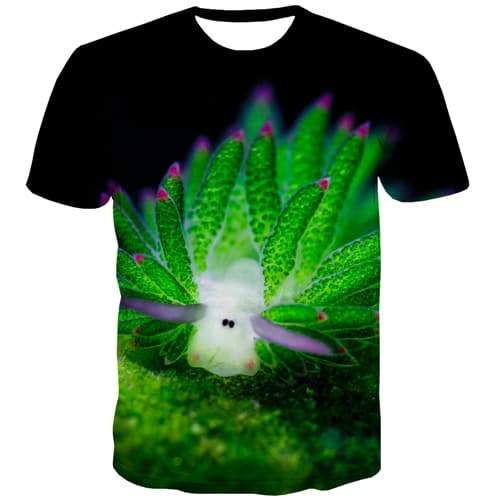 Ocean T-shirt Men Jellyfish T-shirts Graphic Plant Tshirts Cool Green T shirts Funny Harajuku Tshirt Anime Short Sleeve T shirts - KYKU