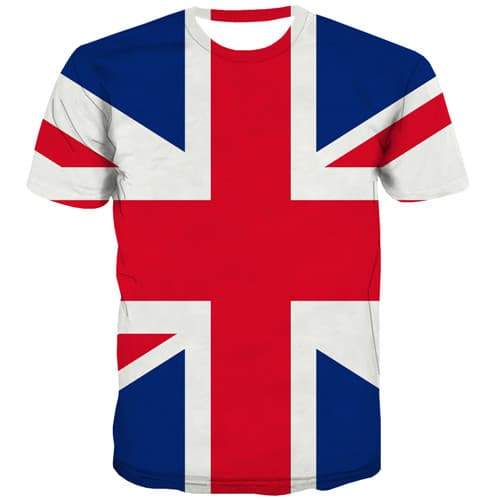 British Flag T-shirt Men United Kingdom T shirts Funny Geometric Tshirts Casual Graffiti Tshirt Printed Colorful T-shirts Graphic - KYKU