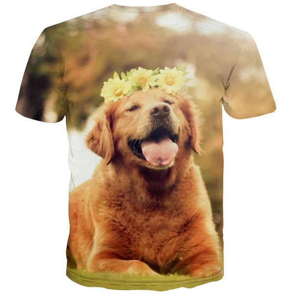 
Golden Retriever dog tshirt Cool Puppy Cute Pets Cool man art costume big Smart dogs
                
