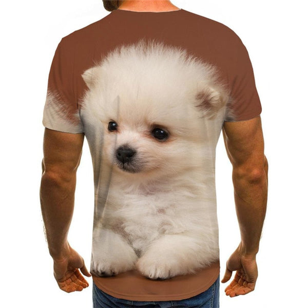 
Little White dog t shirt Casual shirt 3D Puppy Cute Pets Casual big Smart dogs art costume man
                