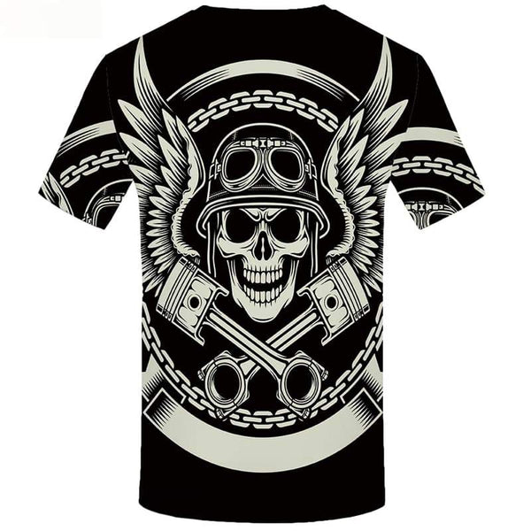 
Skull T-shirt Men Black Tshirts Cool Military T shirts Funny Feather Tshirts Casual Punk Rock Tshirt Printed Short Sleeve
                