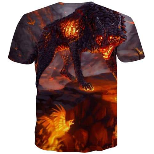 
Wolf T-shirt Men Flame Shirt Print War Tshirts Novelty Mountain Tshirts Cool Gothic Tshirts Casual Short Sleeve Fashion Men Tops - KYKU
                