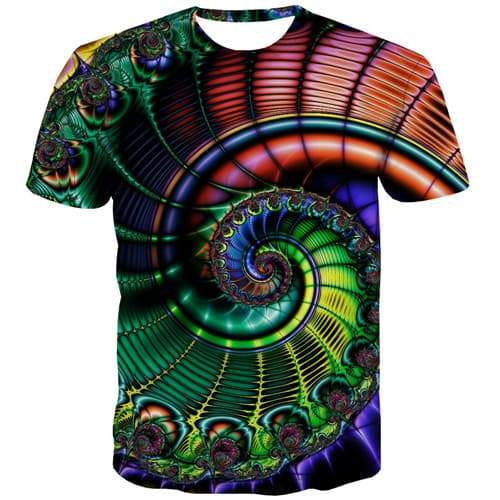 Psychedelic T-shirt Men Dizziness T shirts Funny Colorful Tshirts Casual Flower T-shirts 3d Vortex Tshirt Printed Short Sleeve - KYKU