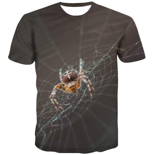 Spider T shirts Men Animal Tshirts Casual Harajuku Shirt Print Funny Tshirts Novelty Black T-shirts Graphic Short Sleeve - KYKU