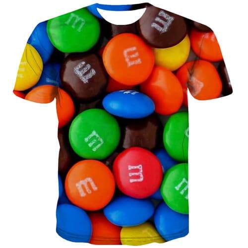 Chocolate T shirts Men Character T shirts Funny Candy Tshirts Casual Creative Tshirts Novelty Element Tshirt Anime Short Sleeve - KYKU