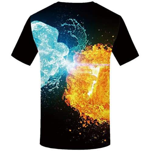 
Yinyang T shirts Men Flame Tshirt Anime Aurora Tshirts Cool Water T shirts Funny Black Shirt Print Short Sleeve T shirts - KYKU
                