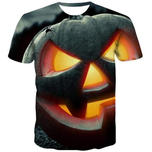 Pumpkin T shirts Men Halloween T-shirts 3d Flame T shirts Funny Animal T-shirts Graphic Party Tshirts Casual Short Sleeve - KYKU