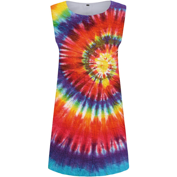 Fireworks Dress Women Vortex Short Colorful Office Retro Korean Style Womens Clothing Tassel