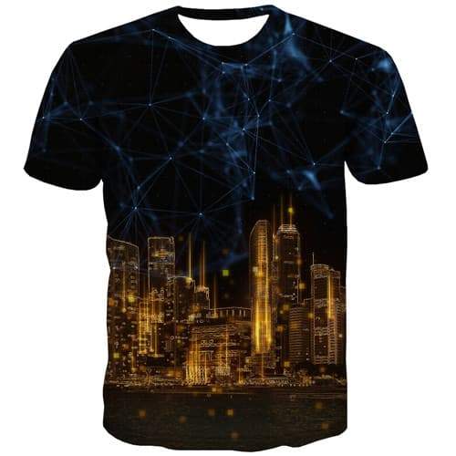 Geometric Flower T shirts Men Flame Tshirts Casual City T-shirts Graphic Abstract T shirts Funny Harajuku Tshirts Cool - KYKU