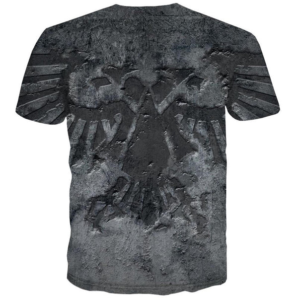 
Black metallic texture tshirt 3D tshirt special texture men Casual different art costume
                