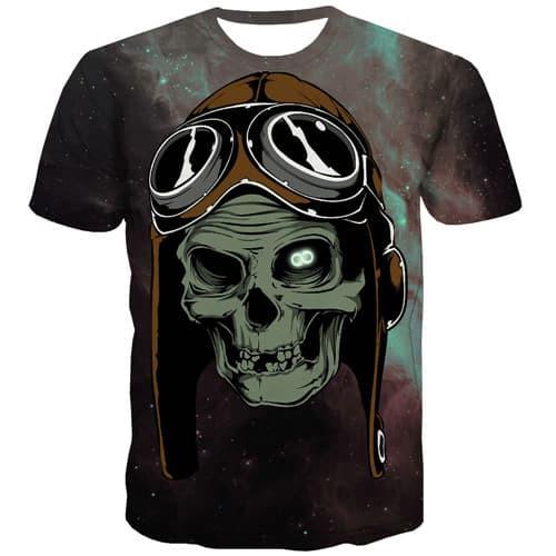 Skull T shirts Men Military T-shirts 3d Galaxy Tshirt Printed Hip Hop T shirts Funny Punk Rock Tshirts Novelty Short Sleeve - KYKU