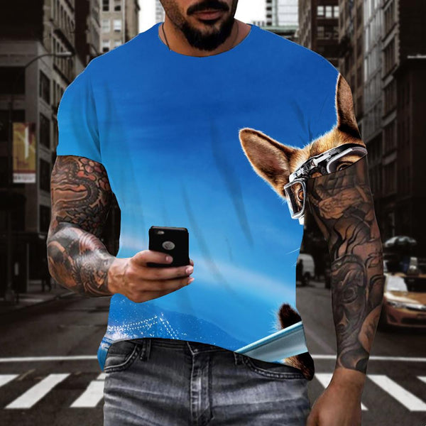 
animal t shirtdocile pets t shirt 3Dcat and dog art costume Cool men
                