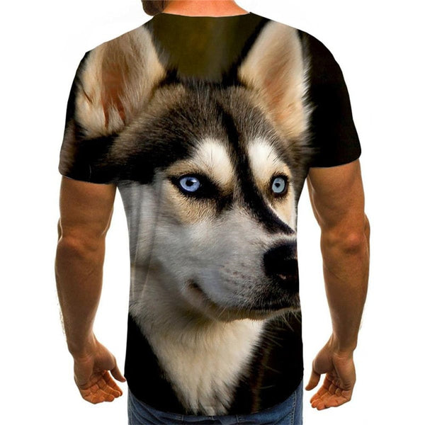
Husky dog t shirt Casual Puppy Cute Pets Casual big Smart Husky dogs art costume men
                
