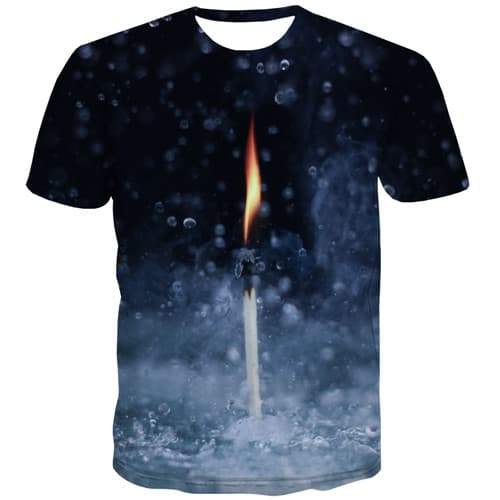 Geometric Flower T shirts Men Metal Tshirt Printed Gray Tshirt Anime Harajuku Tshirts Novelty Gothic T-shirts 3d Short Sleeve - KYKU