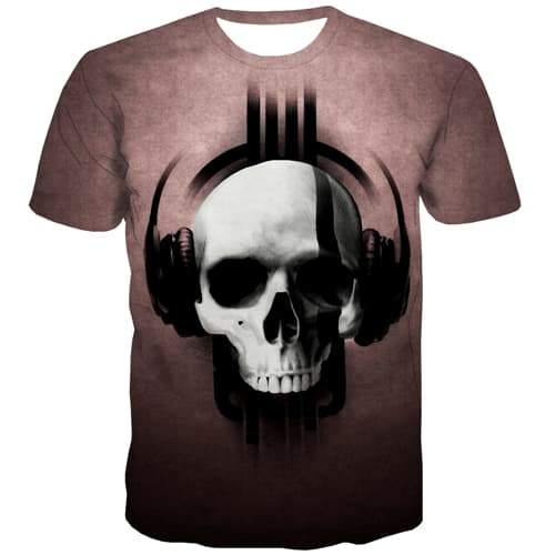 Skull T-shirt Men Punk Rock T-shirts Graphic Hip Hop Tshirt Printed Terror Tshirts Novelty Street Shirt Print Short Sleeve - KYKU
