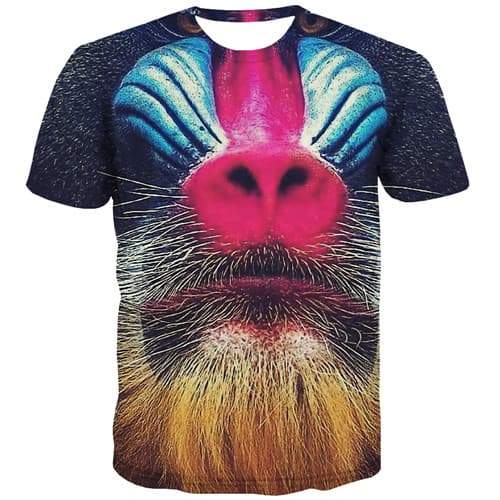 Animal T-shirt Men Orangutan T-shirts Graphic Funny Tshirt Anime Halloween Tshirts Casual Leisure T shirts Funny Short Sleeve - KYKU