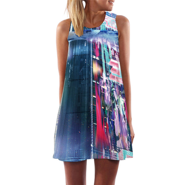 Graffiti Dress Women Colorful Sundress Rock Beach Gothic Tank Womens Clothing Summer