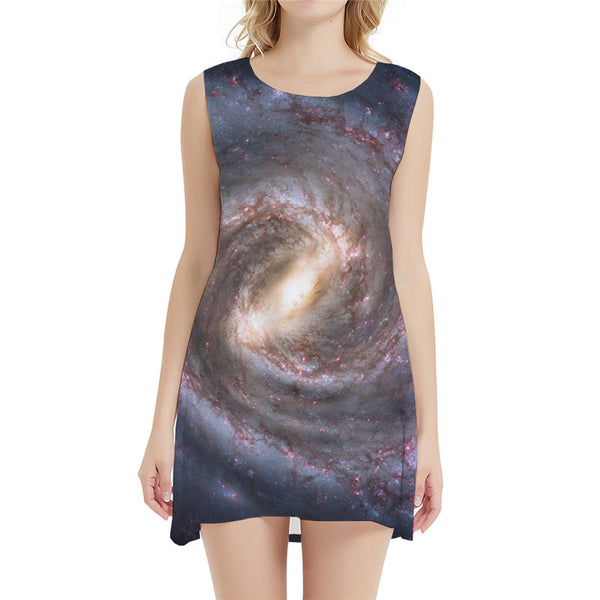 Galaxy Dress Women Lightning Office Flame Ladies Dresses Vortex Short Black Hole Beach Womens Clothing Casual
