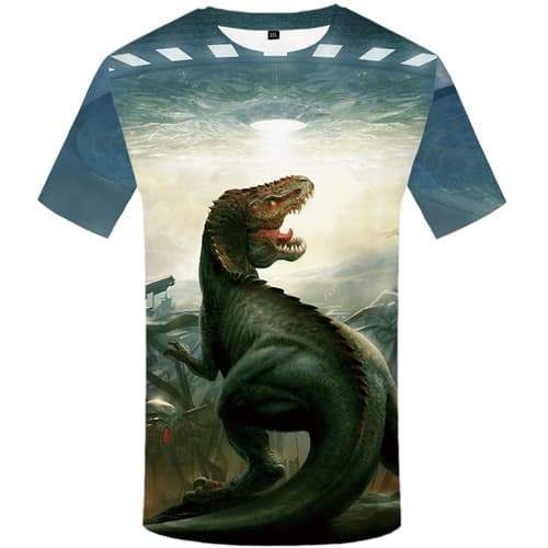 Alien T shirts Men Dinosaur Tshirts Casual Animal Tshirts Cool War Tshirt Printed Metal T-shirts 3d Short Sleeve summer Mens New - KYKU