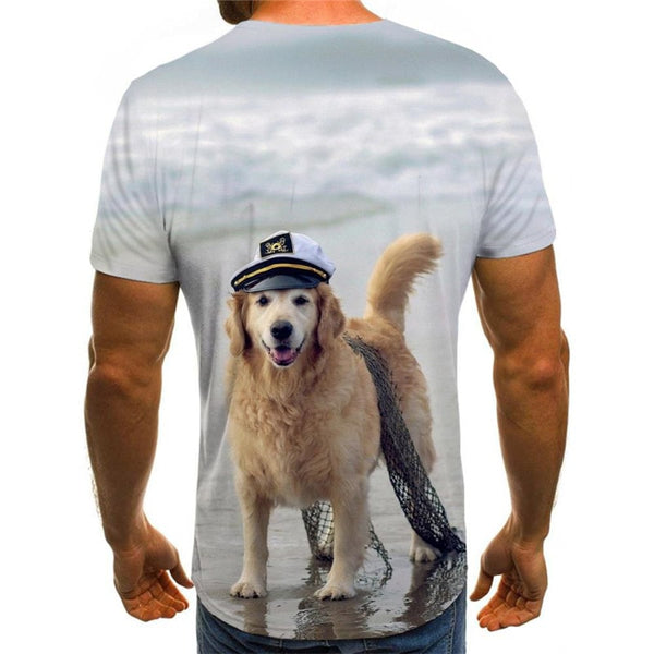 
tshirts Golden Retriever dog Puppy Cute Pets Hip hop tshirt 3D art costume man big Smart dogs Cool
                