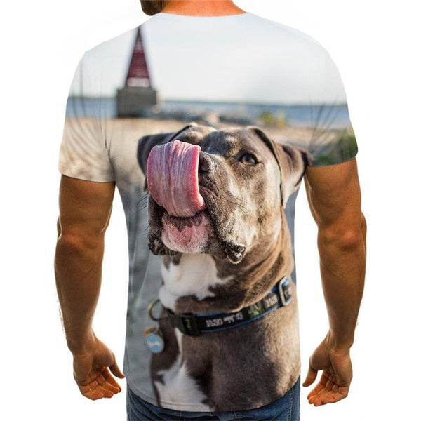 
dog shirt Puppy Cute animal top tee big Smart dogs Casual art costume men's
                