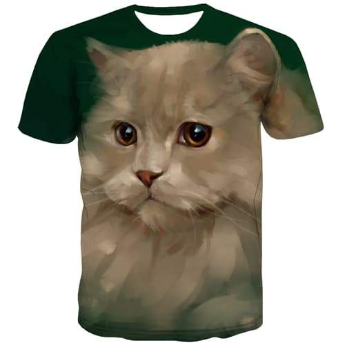 Cat T shirts Men Animal Tshirts Cool Harajuku Tshirt Anime Lovely Tshirt Printed Graffiti Tshirts Novelty Short Sleeve - KYKU