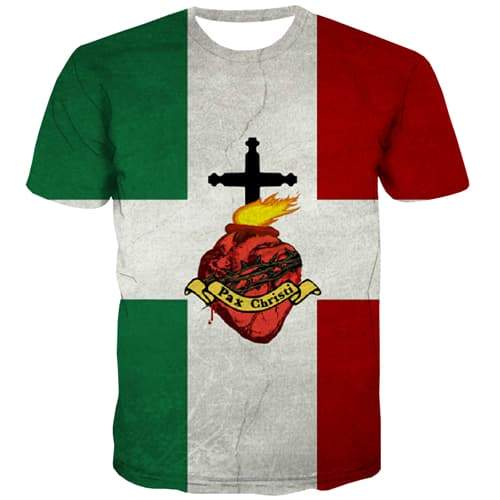 Jesus T-shirt Men Cross Tshirts Casual Flame Tshirts Cool Pax Christi Shirt Print High Quality Tshirt Anime Short Sleeve Hip hop - KYKU