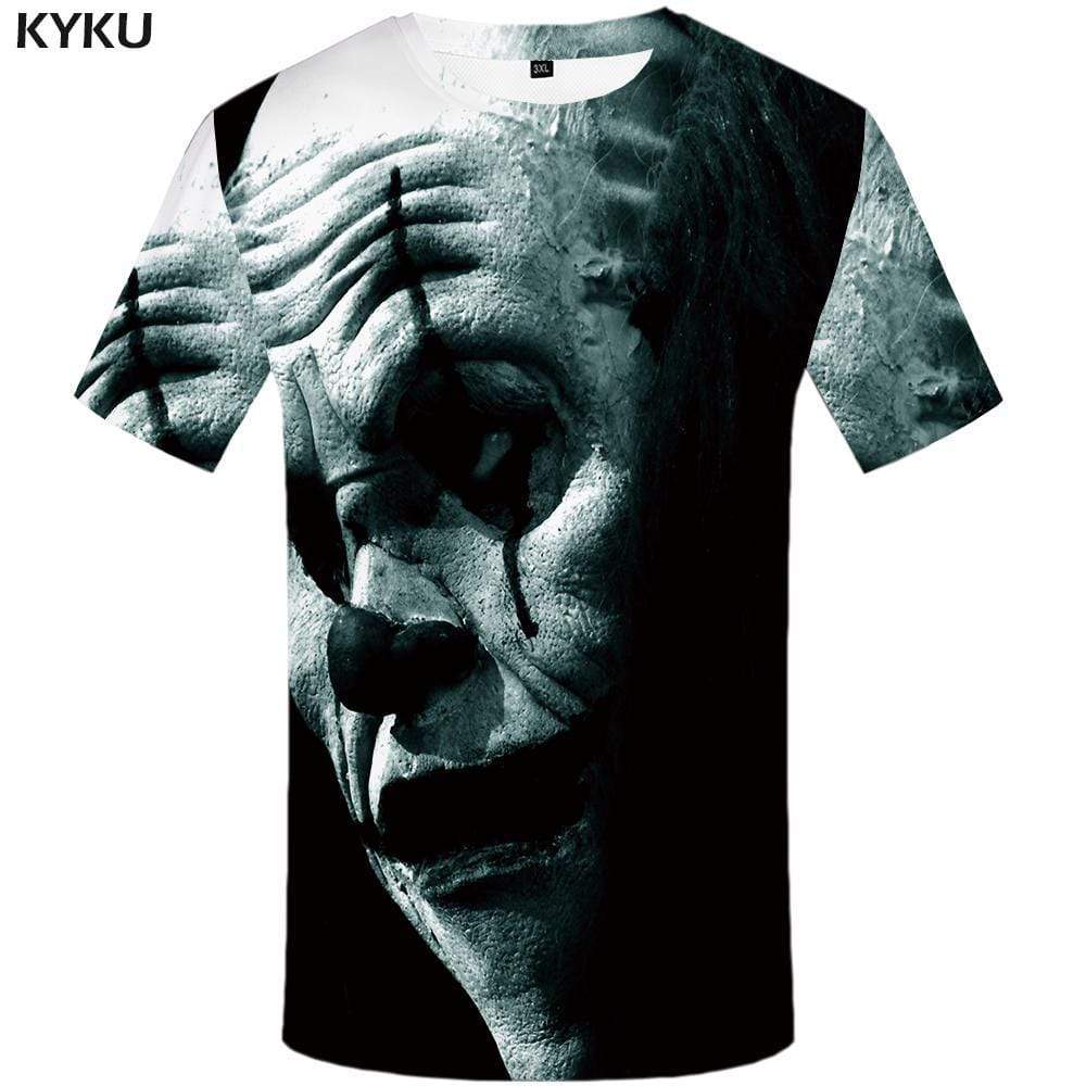 Clown T-shirts Men Blood T shirts Funny War Tshirts Print Retro T-shirt 3d Cosplay Tshirt Anime Mens Clothing Graphic Unisex - KYKU
