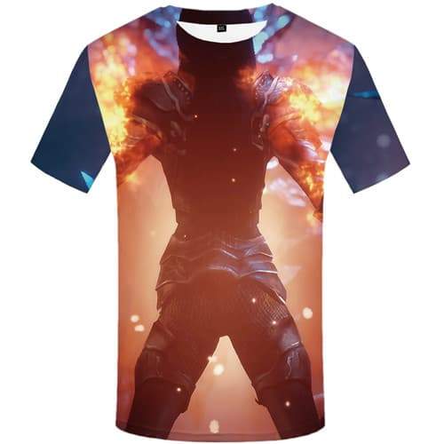 Flame T shirts Men Armor Shirt Print Metal T-shirts Graphic Military Tshirt Printed Gothic Tshirts Novelty Short Sleeve - KYKU