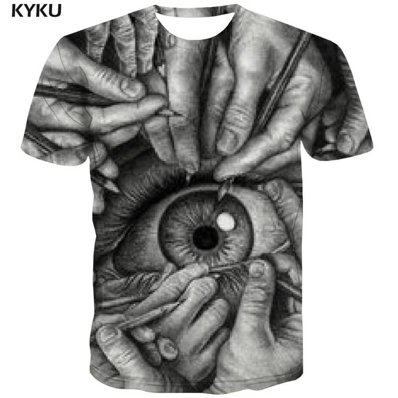Eye tshirt abstract personality Funny 3D t shirt Casual men fun geometric colorful art art costume
